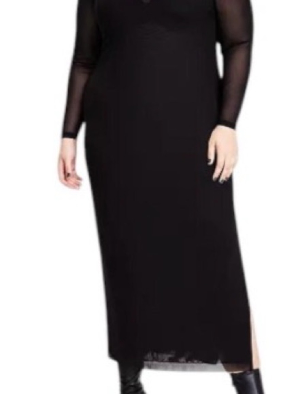 Black Long Sleeve Maxi Dress - Women